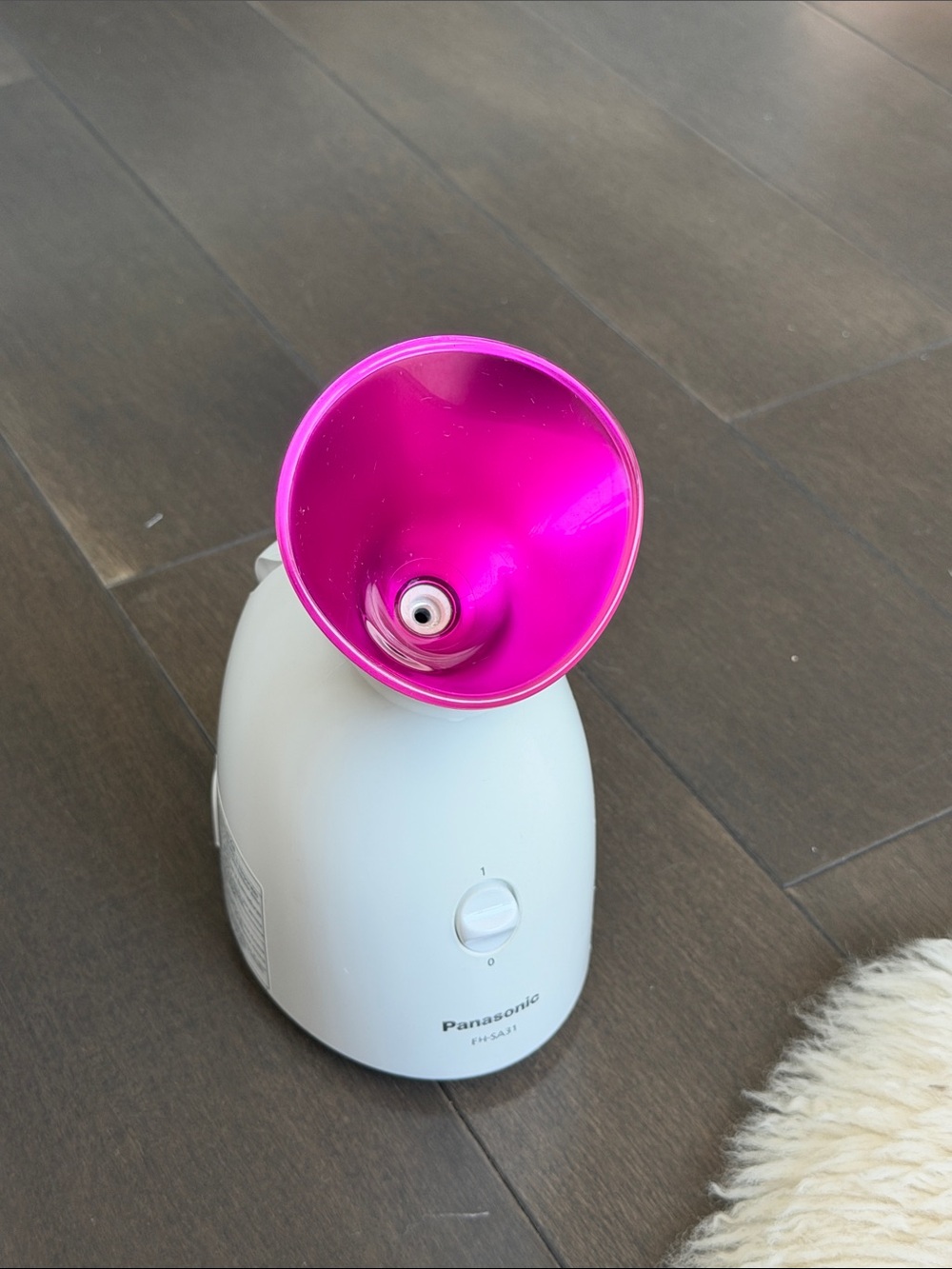 Panasonic White Facial Steamer with Bright Pink Nozzle